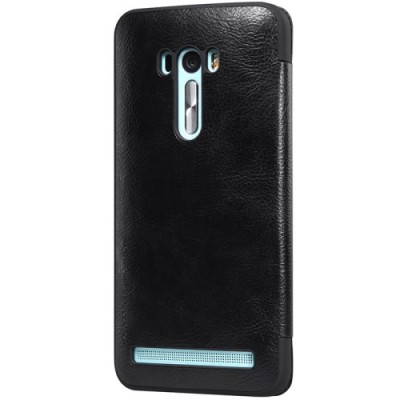 Prabangus „Nillkin“ Qin serijos juodas odinis atverčiamas Asus Zenfone Selfie (ZD551KL) dėklas - knygutė / Priedai.lt