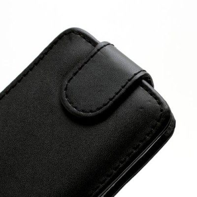 Juodas odinis atverčiamas Nokia Lumia 520 dėklas (dėkliukas) / Priedai.lt