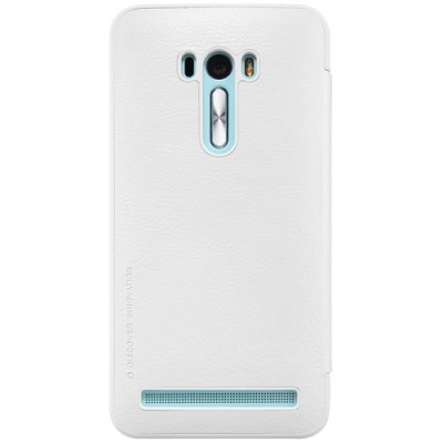 Prabangus „Nillkin“ Qin serijos baltas odinis atverčiamas Asus Zenfone Selfie (ZD551KL) dėklas - knygutė / Priedai.lt