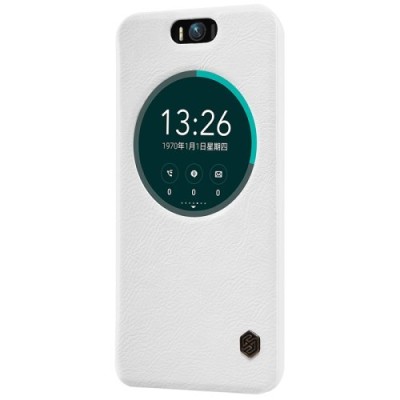 Prabangus „Nillkin“ Qin serijos baltas odinis atverčiamas Asus Zenfone Selfie (ZD551KL) dėklas - knygutė / Priedai.lt
