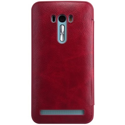 Prabangus „Nillkin“ Qin serijos raudonas odinis atverčiamas Asus Zenfone Selfie (ZD551KL) dėklas - knygutė / Priedai.lt