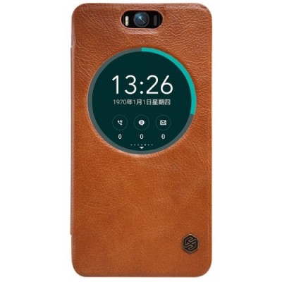 Prabangus „Nillkin“ Qin serijos rudas odinis atverčiamas Asus Zenfone Selfie (ZD551KL) dėklas - knygutė / Priedai.lt