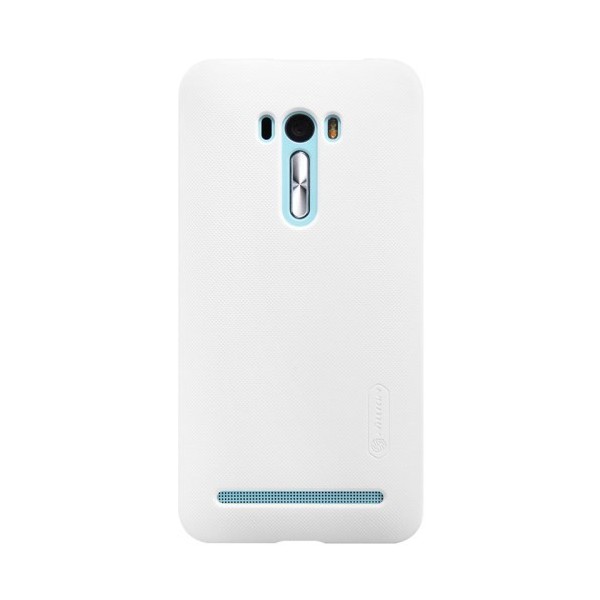 „Nillkin“ Frosted Shield dėklas - baltas + apsauginė ekrano plėvelė (Zenfone Selfie)
