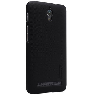 Asus Zenfone C 4.5 (ZC451CG) Nillkin Frosted Shield juodas plastikinis dėklas + apsauginė ekrano plėvelė / Priedai.lt