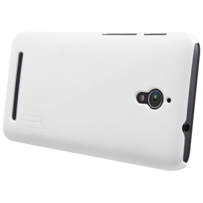Asus Zenfone C 4.5 (ZC451CG) Nillkin Frosted Shield baltas plastikinis dėklas + apsauginė ekrano plėvelė / Priedai.lt