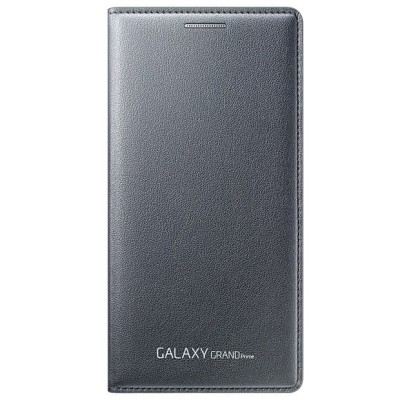Samsung Galaxy Grand Prime (G530, G531) originalus Flip Wallet Cover atverčiamas juodas odinis dėklas - piniginė / Priedai.lt