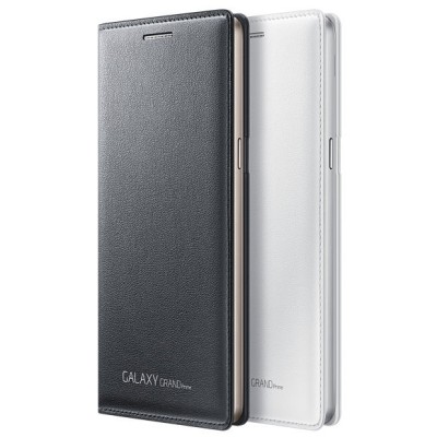 Samsung Galaxy Grand Prime (G530, G531) originalus Flip Wallet Cover atverčiamas juodas odinis dėklas - piniginė / Priedai.lt