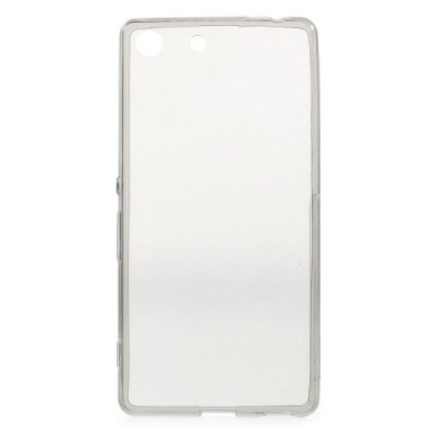 Sony Xperia M5 skaidrus (permatomas) silikoninis TPU ploniausias pasaulyje pilkas dėklas / Priedai.lt