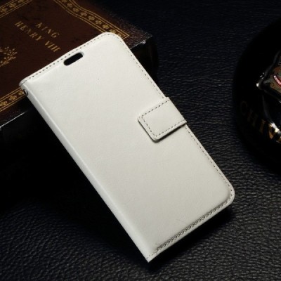 Microsoft Lumia 550 atverčiamas baltas odinis dėklas - piniginė / Priedai.lt