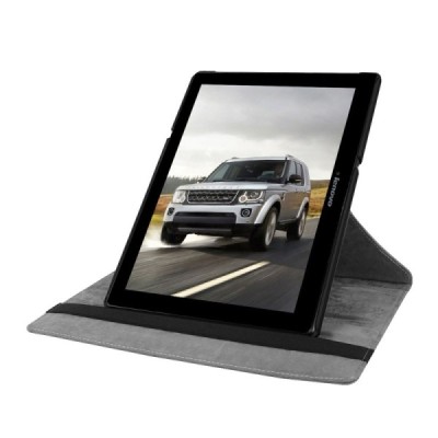 Lenovo Tab2 A10-70 10,1" atverčiamas, sukamas 360 laipsnių, juodas odinis dėklas - stovas / Priedai.lt