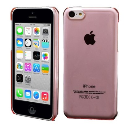 Skaidrus plastikinis rožinis Apple iPhone 5C dėklas (dėkliukas) / Priedai.lt