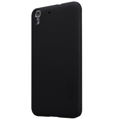 Huawei Y6 Nillkin Frosted Shield juodas plastikinis dėklas + apsauginė ekrano plėvelė / Priedai.lt