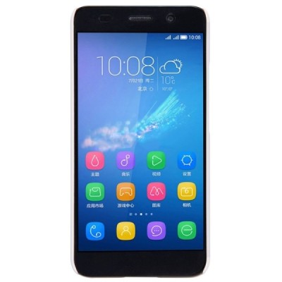 Huawei Y6 Nillkin Frosted Shield baltas plastikinis dėklas + apsauginė ekrano plėvelė / Priedai.lt