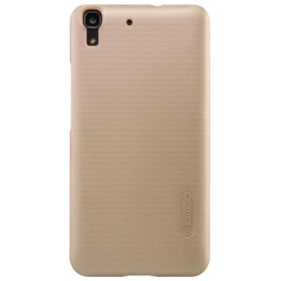 Huawei Y6 Nillkin Frosted Shield auksinis plastikinis dėklas + apsauginė ekrano plėvelė / Priedai.lt