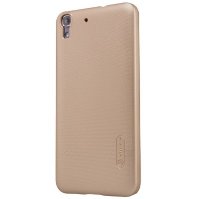 Huawei Y6 Nillkin Frosted Shield auksinis plastikinis dėklas + apsauginė ekrano plėvelė / Priedai.lt