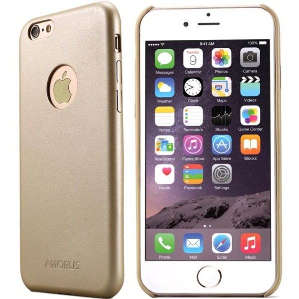 „Amorus“ Slim Leather dėklas - auksinis (iPhone 6 / 6S)