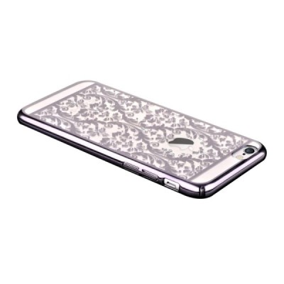 Apple iPhone 6 (6s) Devia Crystal Baroque Swarovski plastikinis skaidrus permatomas juodas dėklas / Priedai.lt