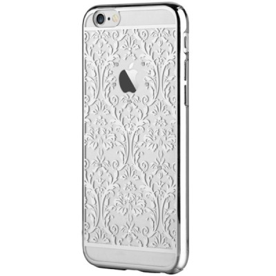 Apple iPhone 6 (6s) Devia Crystal Baroque Swarovski plastikinis skaidrus permatomas sidabrinis dėklas / Priedai.lt