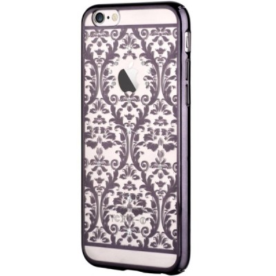 Apple iPhone 6s Plus Devia Crystal Baroque Swarovski plastikinis skaidrus permatomas juodas dėklas su kristalais / Priedai.lt