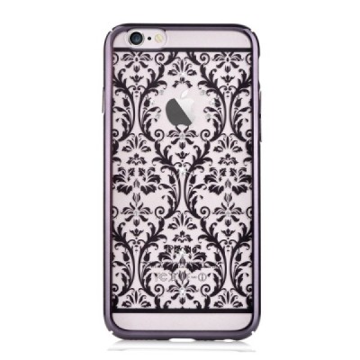 Apple iPhone 6s Plus Devia Crystal Baroque Swarovski plastikinis skaidrus permatomas juodas dėklas su kristalais / Priedai.lt