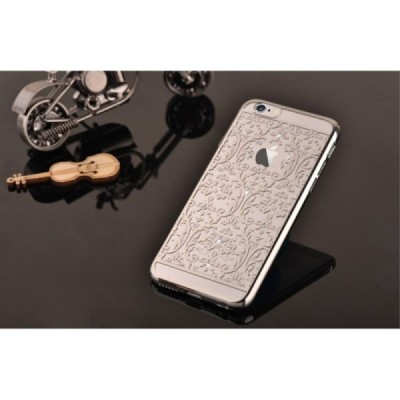 Apple iPhone 6s Plus Devia Crystal Baroque Swarovski plastikinis skaidrus permatomas sidabrinis dėklas su kristalais / Priedai.l