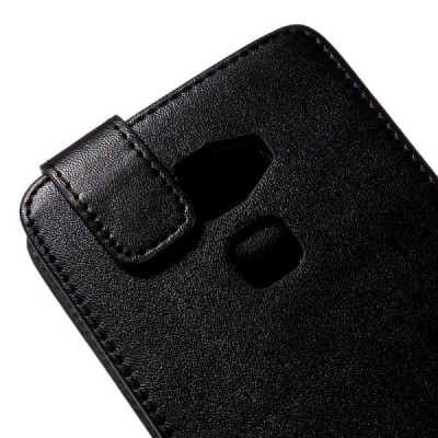 Huawei Mate S klasikinis vertikaliai atverčiamas juodas odinis dėklas / Priedai.lt