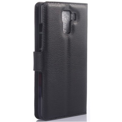 Huawei Honor 7 atverčiamas juodas odinis Litchi dėklas - piniginė / Priedai.lt