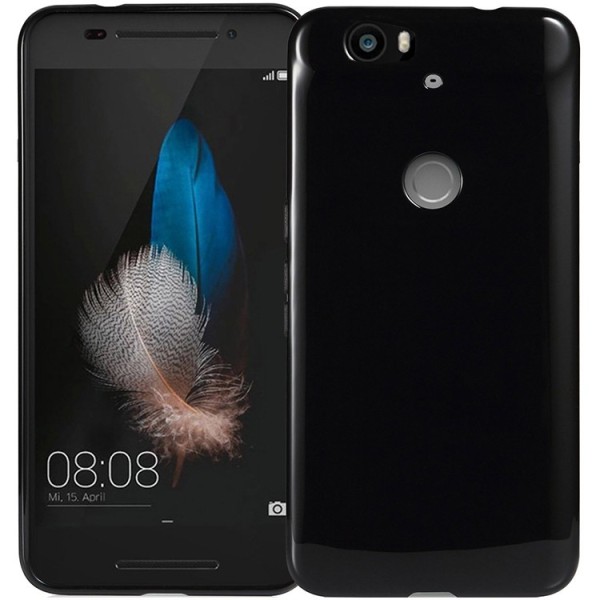 Kieto silikono (TPU) dėklas - juodas (Nexus 6P)