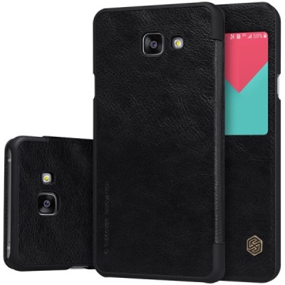 Prabangus „Nillkin“ Qin serijos juodas odinis atverčiamas Samsung Galaxy A5 (2016) A510 dėklas - knygutė / Priedai.lt