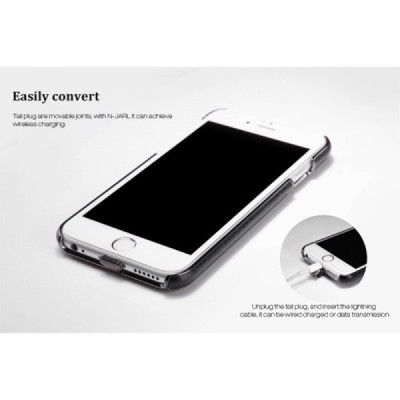 Nillkin N-JARL Apple iPhone 6 (6s) juodas odinis dėklas su belaidžio (Qi Wireless) įkrovimo funkcija / Priedai.lt