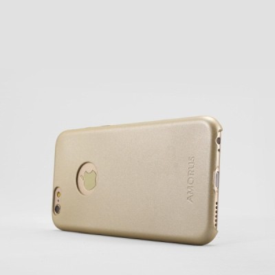 „Amorus“ Slim Leather Apple iPhone 6s Plus auksinis odinis dėklas - nugarėlė / Priedai.lt