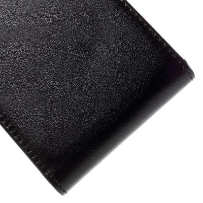LG Zero (H650E) klasikinis vertikaliai atverčiamas juodas odinis dėklas / Priedai.lt