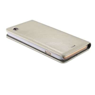 Apple iPhone 6 (6s) „CaseMe“ solidus atverčiamas baltas odinis dėklas - knygutė / Priedai.lt