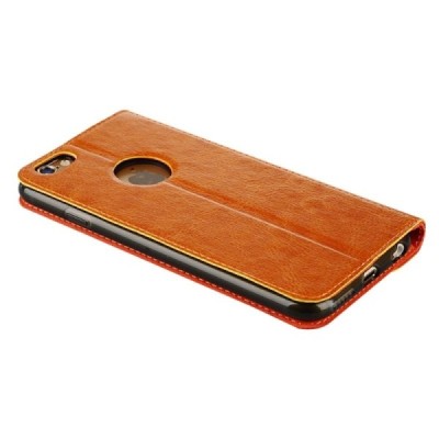 Apple iPhone 6 (6s) „Baseus“ Collocation solidus atverčiamas odinis raštuotas dėklas - knygutė (piniginė) - baltas, auksinis / P