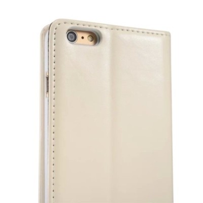 Apple iPhone 6 Plus / 6s Plus „CaseMe“ solidus atverčiamas baltas odinis dėklas - knygutė / Priedai.lt