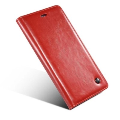 Apple iPhone 6 Plus / 6s Plus „CaseMe“ solidus atverčiamas raudonas odinis dėklas - knygutė / Priedai.lt