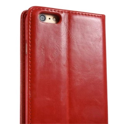Apple iPhone 6 Plus / 6s Plus „CaseMe“ solidus atverčiamas raudonas odinis dėklas - knygutė / Priedai.lt