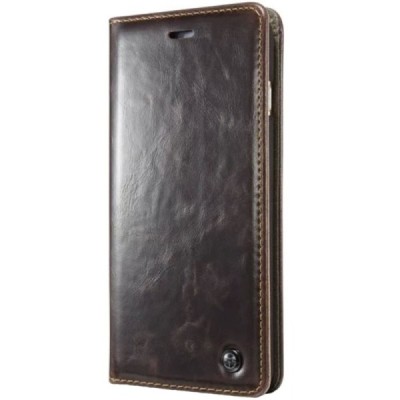 Apple iPhone 6 Plus / 6s Plus „CaseMe“ solidus atverčiamas rudas odinis dėklas - knygutė / Priedai.lt