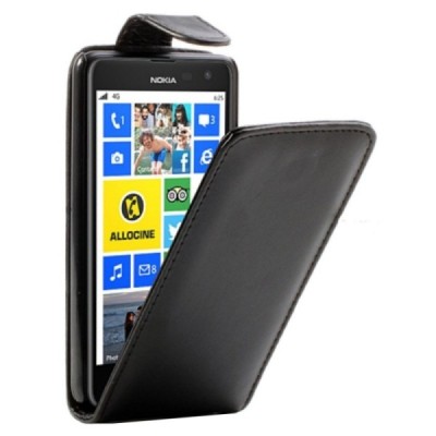 Klasikinis atverčiamas juodas Nokia Lumia 625 dėklas (dėkliukas) / Priedai.lt
