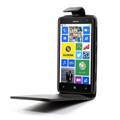 Klasikinis atverčiamas juodas Nokia Lumia 625 dėklas (dėkliukas) / Priedai.lt
