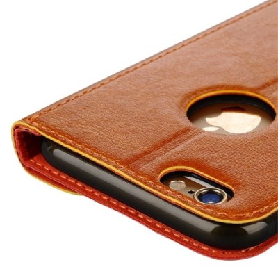 Apple iPhone 6 Plus / 6s Plus „Baseus“ Collocation solidus atverčiamas odinis raštuotas dėklas - knygutė (piniginė) - raudonas, 