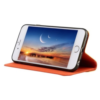 Apple iPhone 6 Plus / 6s Plus „Baseus“ Collocation solidus atverčiamas odinis raštuotas dėklas - knygutė (piniginė) - raudonas, 