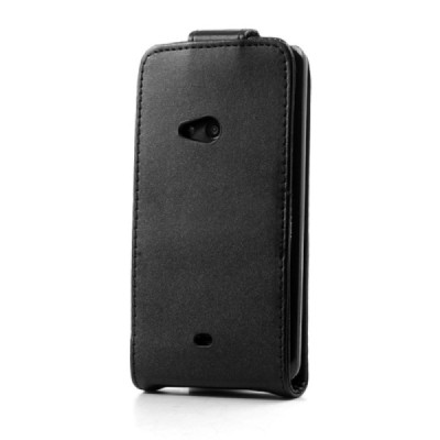 Klasikinis atverčiamas juodas Nokia Lumia 625 dėklas (dėkliukas) / Priedai.lt