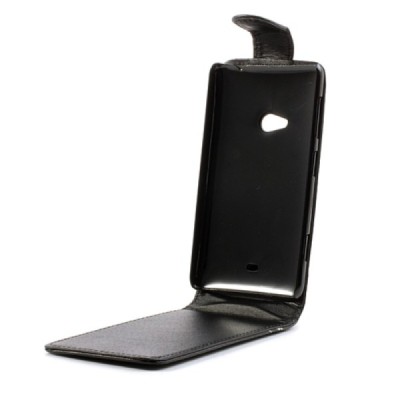 Klasikinis atverčiamas juodas Nokia Lumia 625 dėklas (dėkliukas) / Priedai.lt