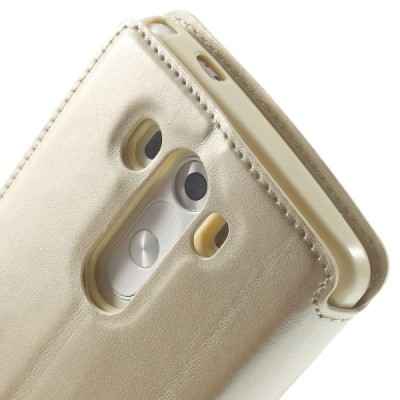 Roar Noble atverčiamas LG G3 D855 (D850, D851) auksinis odinis dėklas / Priedai.lt