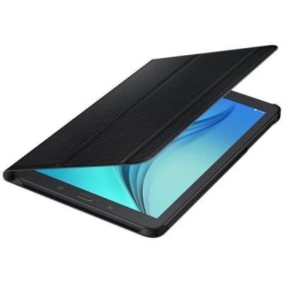 Originalus Samsung Galaxy Tab E 9.6 (T560) Book Cover atverčiamas juodas odinis dėklas / Priedai.lt