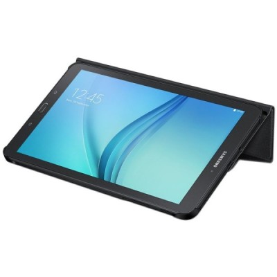 Originalus Samsung Galaxy Tab E 9.6 (T560) Book Cover atverčiamas juodas odinis dėklas / Priedai.lt