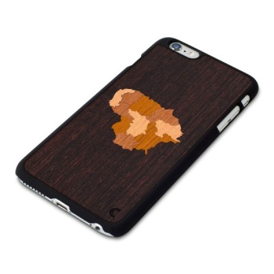 Apple iPhone 6s+ Plus „Crafted Cover“ Lietuva natūralaus medžio dėklas (tamsus medis) / Priedai.lt
