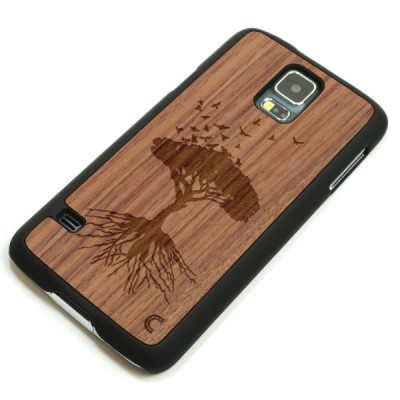 Samsung Galaxy S5 G900 (S5 Neo G903) „Crafted Cover“ Medis natūralaus medžio dėklas (šviesus medis) / Priedai.lt