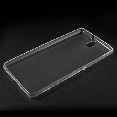 Sony Xperia C5 Ultra skaidrus (permatomas) kieto silikono TPU ploniausias pasaulyje dėklas / Priedai.lt